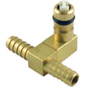 TEE,BRASS,CO2,1/4 BARB,W/CHECK