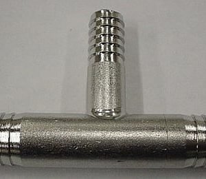 TEE,(3)BARB,1/2 X 1/2 X 3/8,SS