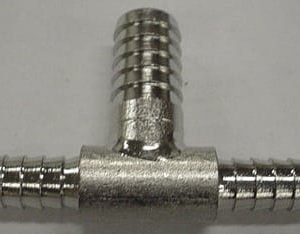 TEE,(3)BARB,1/4 X 1/4 X 3/8,SS