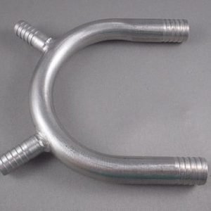 UBEND,1/2 BARB WITH (2)3/8 BARB OUTLET,SS