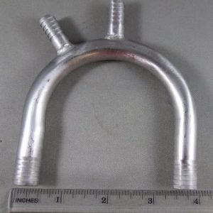 UBEND,1/2 BARB WITH (2)3/8 BARB OUTLET,SS