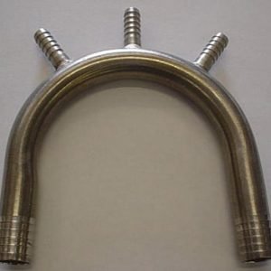 UBEND,1/2 BARB WITH (3)1/4 BARB OUTLET,SS