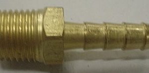 HOSE,BARB,1/4BRB X 1/4MP,BRASS
