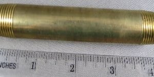 NIPPLE,1/4MP X 4IN LONG,BRASS