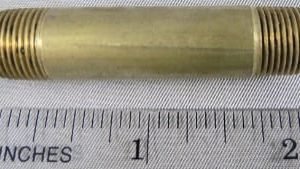 NIPPLE,1/8MP X 2IN LONG,BRASS