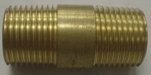 NIPPLE,3/8MP X 1 1/2IN LONG,BRASS