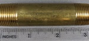 NIPPLE,3/8MP X 3IN LONG,BRASS