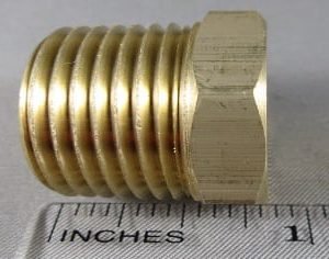 PLUG,HEX HEAD,3/4,BRASS