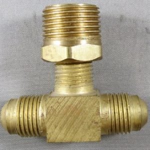 TEE,3/8MF X 3/8MF X 1/2MP ON THE RISE,BRASS
