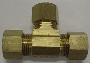 TEE,COMPRESSION,(3) 3/8COMP,BRASS