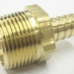 HOSE,BARB,1/2BRB X 3/4MP,BRASS,LF