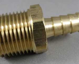 HOSE,BARB,3/8BRB X 3/8MP,BRASS,LF
