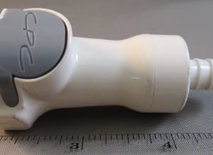 COUPLING,BODY,W/SHUTOFF,BARB,3/8,WHITE POLYSULFONE BODY & VALVE,GREY POLYSULFONE LATCH,SS SPRINGS,EPDM SEALS