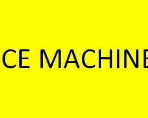 TAG,ICE MACHINE,2 1/4 X 3 3/4,YELLOW BACKGROUND WITH BLACK LETTERS /