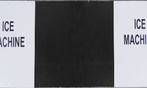 TAG,P,"ICE MACHINE",WHITE WITH BLACK LETTERS