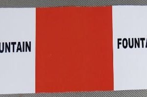 TAG,P,"FOUNTAIN",RED WITH BLACK LETTERS