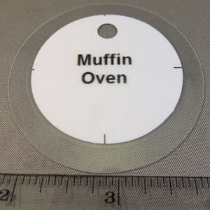 TAG,MUFFIN OVEN,2 1/2 INCH,LAMINATED