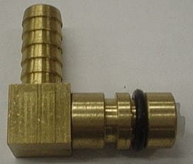 ELBOW,1/4 BARB,W/CHECK VALVE,BRASS