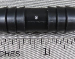 SPLICER,BLACK,POLYPROPYLENE,3/8  X 3/8 BARB