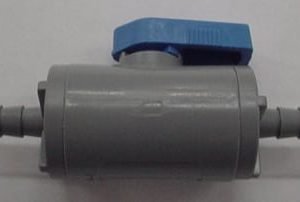 VALVE,SHUTOFF,PVC,BLUE HANDLE,1/4 BARB