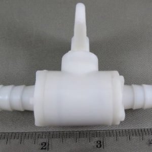 VALVE,SHUTOFF,MACRO BLEND,WHITE HANDLE,3/8BARB to 3/8BARB..