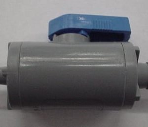 VALVE,SHUTOFF,PVC,BLUE HANDLE,1/4 X 3/8 BARB,BUNA-N SEAL