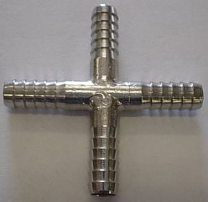 CROSS,(4)BARB,1/4 X 1/4 X 1/4 X 1/4, SS