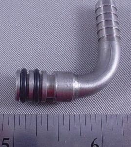ELBOW,GENERAL BEVERAGE,1/4 BARB X 1/4 DOUBLE ORING,SS