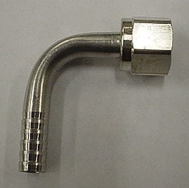 ELBOW,SWIVEL,90D,1/4BRB X 1/4FF,SS..